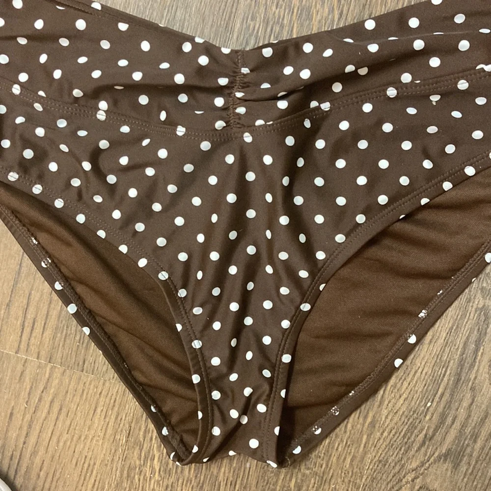 Time and Tru Brown Polka Dot 2 Piece Bikini - Picture 9 of 12